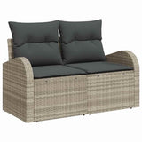 Set Divano da Giardino 5 pcs Grigio chiaro Poly Rattan