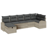 Set Divano da Giardino 7 pcs Grigio chiaro polyrattan
