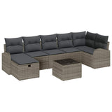 Set Divano da Giardino con cuscino 8 pcs Grigio Poly Rattan