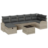 Set Divano da Giardino 8 pcs Grigio chiaro Poly Rattan
