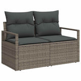 Set Divano da Giardino con cuscino 6 pcs Grigio Poly Rattan