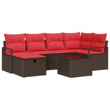 Set Divano da Giardino con cuscino con archiviazione polyrattan