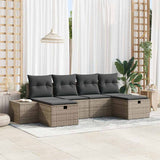 Set Divano da Giardino con cuscino 6 pcs Grigio polyrattan