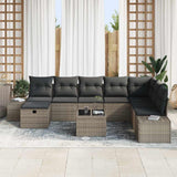 Set Divano da Giardino con cuscino 9 pcs Grigio Poly Rattan