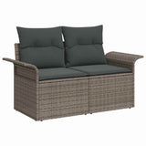 Set Divano da Giardino con cuscino 6 pcs Grigio Poly Rattan