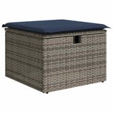Set Divano da Giardino con cuscino 7 pcs Grigio Poly Rattan