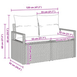 Set Divano da Giardino con cuscino 6 pcs Grigio Poly Rattan