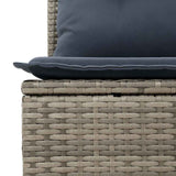 Set Divano da Giardino con cuscino 6 pcs Grigio Poly Rattan