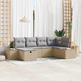Set Divano da Giardino con cuscino Beige polyrattan