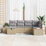 Set Divano da Giardino con cuscino Beige polyrattan