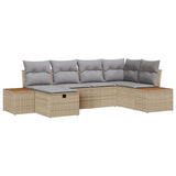 Set Divano da Giardino con cuscino Beige polyrattan