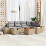 Set Divano da Giardino 7 pcs Beige 55 x 62 x 69 cm Poly Rattan