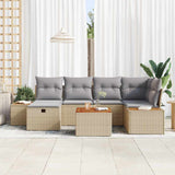 Set Divano da Giardino 7 pcs Beige 55 x 62 x 69 cm Poly Rattan