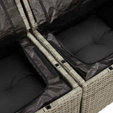 Set Divano da Giardino 9 pcs Grigio chiaro Poly Rattan