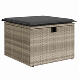 Set Divano da Giardino 6 pcs Grigio chiaro Poly Rattan