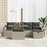 Set Divano da Giardino 6 pcs Grigio chiaro polyrattan