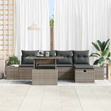 Set Divano da Giardino 6 pcs Grigio polyrattan