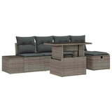 Set Divano da Giardino 6 pcs Grigio polyrattan