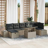 Set Divano da Giardino 8 pcs Grigio chiaro polyrattan