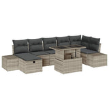 Set Divano da Giardino 8 pcs Grigio chiaro polyrattan
