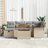 Set Divano da Giardino 7 pcs Beige polyrattan