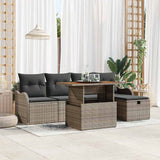 Set Divano da Giardino 6 pcs Grigio polyrattan