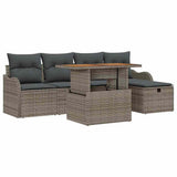 Set Divano da Giardino 6 pcs Grigio polyrattan