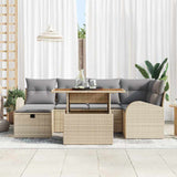 Set Divano da Giardino 7 pcs Beige polyrattan