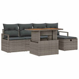 Set Divano da Giardino 6 pcs Grigio polyrattan