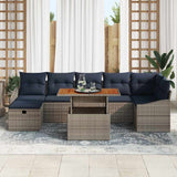 Set Divano da Giardino 8 pcs Grigio polyrattan