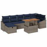 Set Divano da Giardino 8 pcs Grigio polyrattan