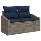Set Divano da Giardino 8 pcs Grigio polyrattan