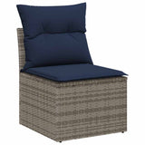 Set Divano da Giardino 8 pcs Grigio polyrattan