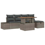 Set Divano da Giardino 6 pcs Grigio polyrattan