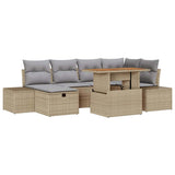 Set Divano da Giardino 7 pcs Beige polyrattan