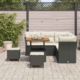 Set Divano da Giardino 8 pcs Nero polyrattan