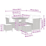 Set Divano da Giardino 8 pcs Nero polyrattan