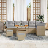 Set Divano da Giardino 8 pcs Beige polyrattan