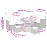 Set Divano da Giardino 8 pcs Beige polyrattan