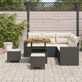 Set Divano da Giardino 8 pcs Nero polyrattan