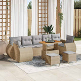 Set Divano da Giardino 10 pcs Beige polyrattan