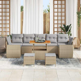 Set Divano da Giardino 10 pcs Beige polyrattan