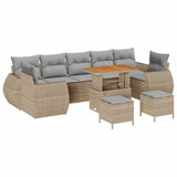 Set Divano da Giardino 10 pcs Beige polyrattan