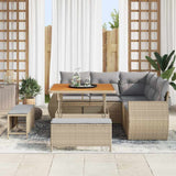 Set Divano da Giardino 8 pcs Beige polyrattan