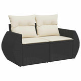 Set Divano da Giardino 8 pcs Nero polyrattan