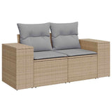 Set Divano da Giardino con cuscino 10 pcs Beige polyrattan