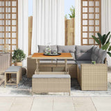 Set Divano da Giardino con cuscino 8 pcs Beige polyrattan