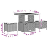 Set Divano da Giardino con cuscino 8 pcs Nero polyrattan