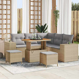 Set Divano da Giardino con cuscino 8 pcs Beige polyrattan