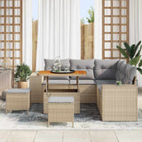 Set Divano da Giardino con cuscino 8 pcs Beige polyrattan